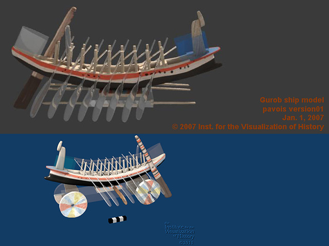 reconstructed ship, 2 versions