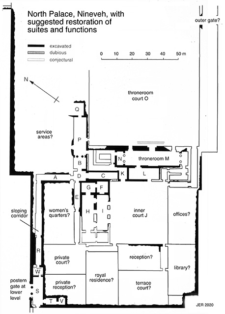 Julian Reade plan of the North Palace, 2022