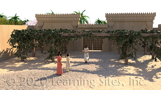 reconstruction of the arbor behind the palace