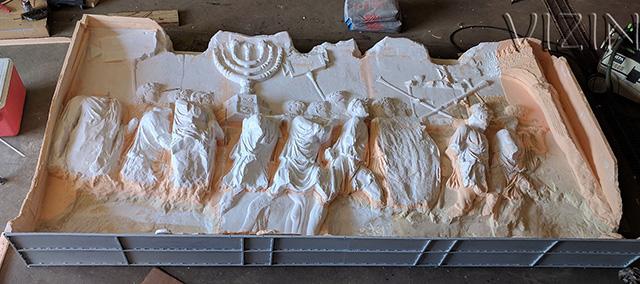 spoils panel carving progress