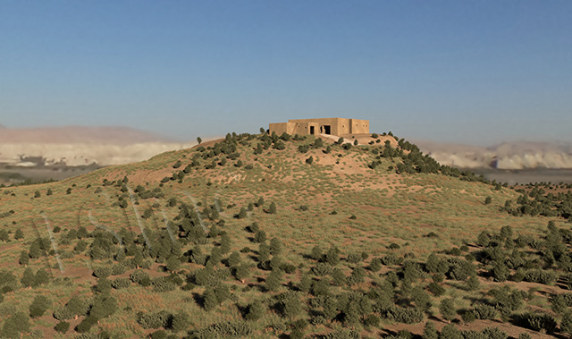 Tell Damiyah reconstruction from the valley floor
